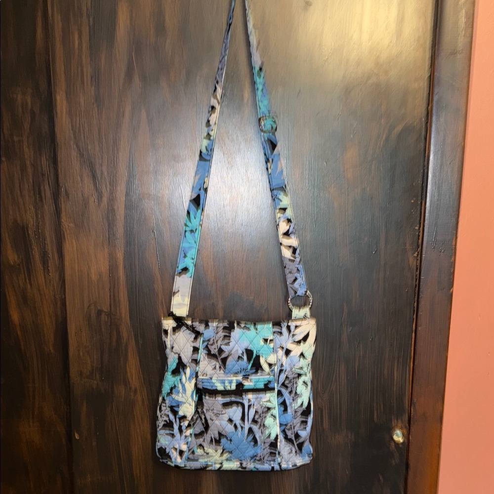 Vera Bradley Blue and Black Floral Crossbody Bag